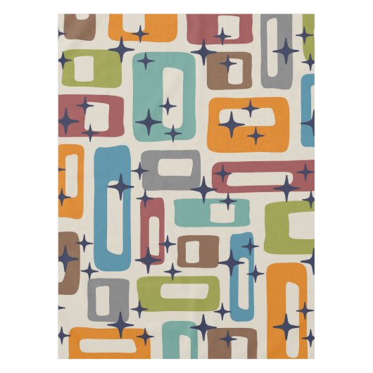 Retro Mid Century Modern Abstract patroon Tafelkleed (Voorkant)