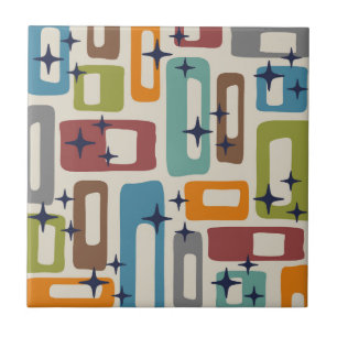 Retro Mid Century Modern Abstract patroon Tegeltje