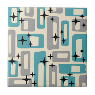 Retro Mid Century Modern Abstract patroon Tegeltje