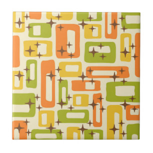 Retro Mid Century Modern Abstract patroon Tegeltje