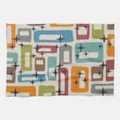 Retro Mid Century Modern Abstract patroon Theedoek (Horizontaal)