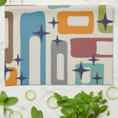 Retro Mid Century Modern Abstract patroon Theedoek (Gevouwen)