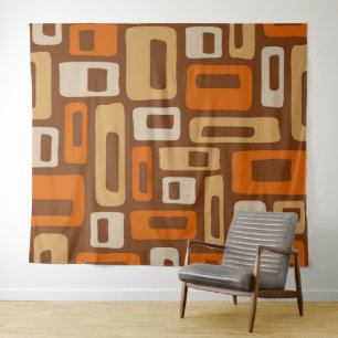 Retro Mid Century Modern Abstract patroon Wandkleed
