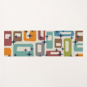 Retro Mid Century Modern Abstract patroon Yogamat (Voorkant (horizontaal))