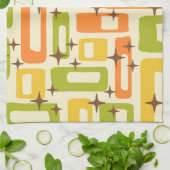 Retro Mid Century Modern Abstract Pattern Theedoek (Gevouwen)