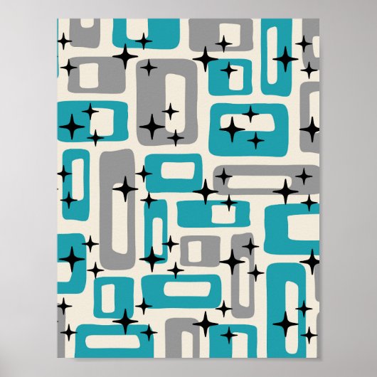 Retro Mid Century Modern Abstract Poster (Voorkant)