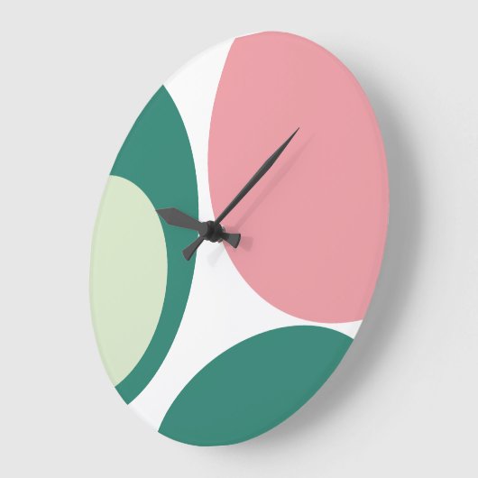 Retro Mid Century Modern Abstract roze groen Grote Klok (Hoek)