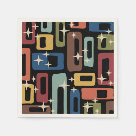 Retro Mid Century Modern Abstract Servet