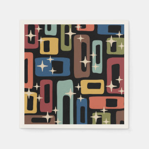 Retro Mid Century Modern Abstract Servet