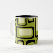 Retro Mid Century Modern Abstract Tweekleurige Koffiemok (Voorkant links)