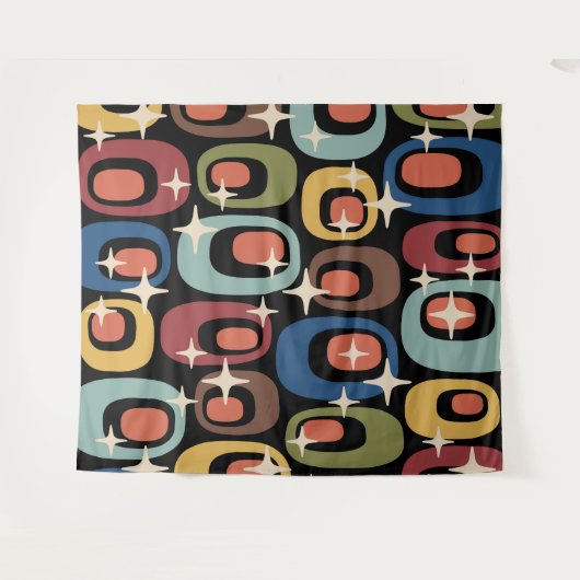 Retro Mid Century Modern Abstract Wandkleed (Voorkant (horizontaal))