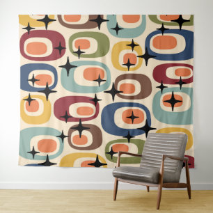 Retro Mid Century Modern Abstract Wandkleed