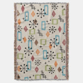 Retro Mid Century Modern Atomic Abstract Pattern Deken (Voorkant Verticaal)