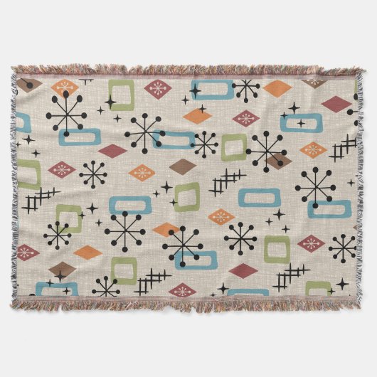 Retro Mid Century Modern Atomic Abstract Pattern Deken (Voorkant)