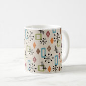 Retro Mid Century Modern Atomic Abstract Pattern Koffiemok (Voorkant rechts)
