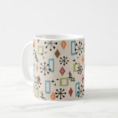 Retro Mid Century Modern Atomic Abstract Pattern Koffiemok (Voorkant links)