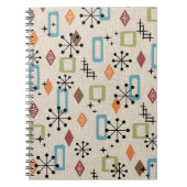 Retro Mid Century Modern Atomic Abstract Pattern Notitieboek (Voorkant)
