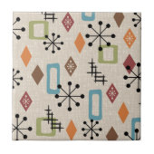 Retro Mid Century Modern Atomic Abstract Pattern Tegeltje (Voorkant)