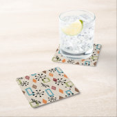 Retro Mid Century Modern Atomic Abstract Pattern Vierkante Kartonnen Onderzetter (Insitu)