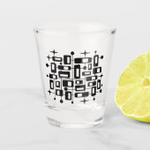 Retro Mid Century Modern Atomic Abstract Shot Glas (Voorkant)