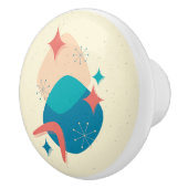 Retro Mid Century Modern Atomic Age Abstract Keramische Knop (Rechts)