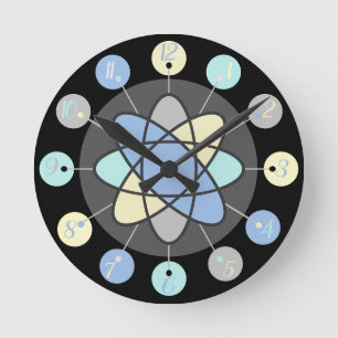 Retro Mid Century Modern Atomic Model Starburst Ronde Klok