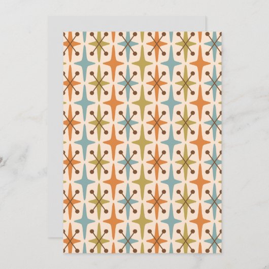 Retro Mid Century modern atoomtijdspatroon Kaart (Voorkant / Achterkant)