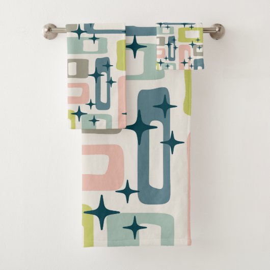 Retro Mid Century Modern Bad Handdoek (Insitu)