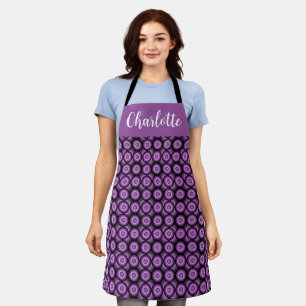 Retro mid century modern cirkel naam monogram schort