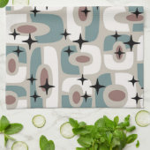 Retro Mid Century Modern Cosmic Abstract Pattern Theedoek (Gevouwen)