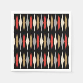Retro Mid Century Modern Diamanten Patroon Servet