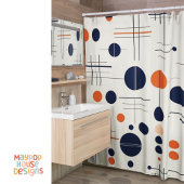 Retro Mid Century Modern Douchegordijn