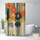 Retro Mid Century Modern Douchegordijn