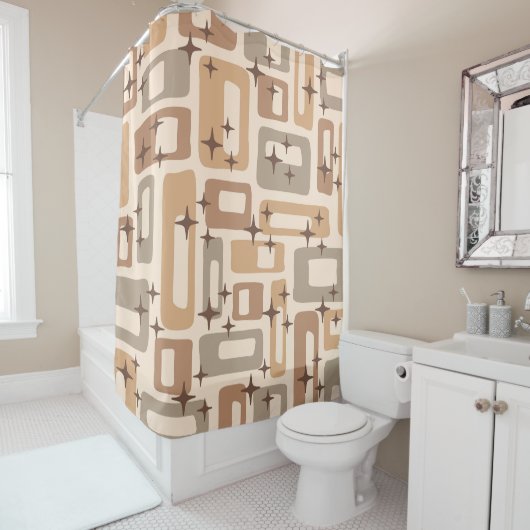 Retro Mid Century Modern Douchegordijn (In situ)