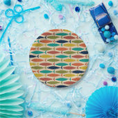 Retro Mid Century Modern Fish Pattern Bord (Feest)