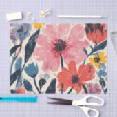 Retro Mid Century Modern Floral Design Tissuepapier (Craft)