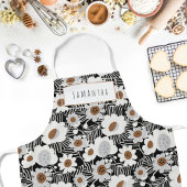 Retro Mid-Century Modern Floral Name Schort