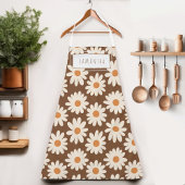 Retro Mid-Century Modern Floral Name Schort