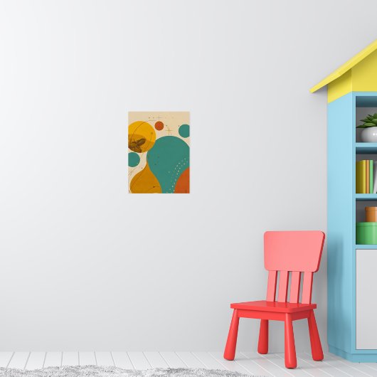 Retro Mid Century Modern Geometric Abstract Design Poster (Kinderkamer 1)