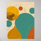 Retro Mid Century Modern Geometric Abstract Design Poster (Voorkant)