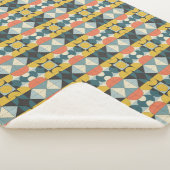 Retro Mid-Century Modern Geometric Pattern Sherpa Deken (3/4)