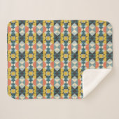 Retro Mid-Century Modern Geometric Pattern Sherpa Deken (Voorkant (horizontaal))