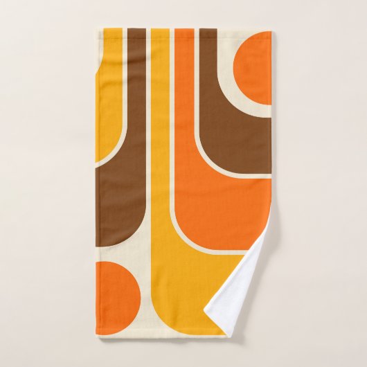 Retro Mid Century Modern geometrisch ontwerp Bad Handdoek (Handdoek)
