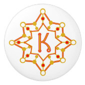 Retro Mid-Century Modern gepersonaliseerd Initiaal Keramische Knop (Voorkant)