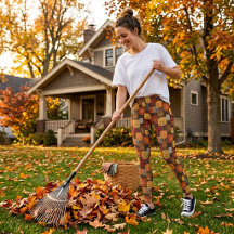 Retro Mid Century Modern Herfst Bos Leggings