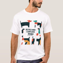 Retro Mid-Century Modern Honden 50s 60s Stijl abst