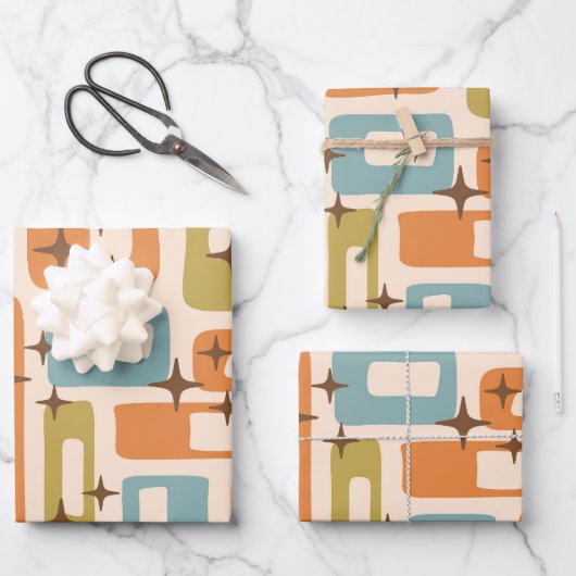 Retro Mid Century Modern Inpakpapier Vel (Voorkant)