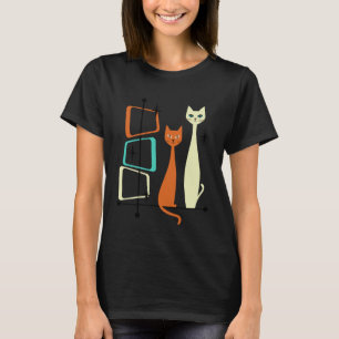 Retro Mid-Century Modern Katten 50s 60s Stijl T-Sh T-shirt
