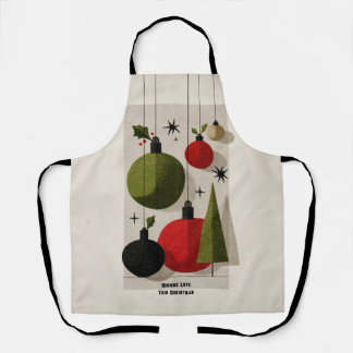 Retro Mid-Century Modern Kerst Ornamente Schort