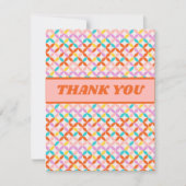 Retro Mid Century Modern kleurrijk Abstract patroo Bedankkaart (Voorkant)
